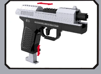 268 kos Razsvetlil Gradnik Nastavite Vojaške nanizanke Vojske Pištole Zračno Pištolo 3D-Konstrukcijo Opeke Igrače Izobraževalne Blok Pištolo igrače