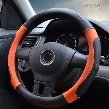 Avtomobilska dodatna oprema udobno, oranžna bela, črna moda Dihanje Mikro Vlakna, Usnje avto Volan Kritje 36 cm/38 cm/40 cm