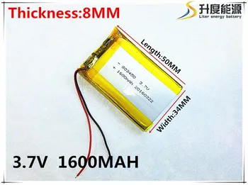 3,7 V 1600mAh 803450 Litij-Polymer Li-Po baterija li ionska Baterija za Polnjenje celic Za Mp3, MP4 MP5 GPS mobilni bluetooth