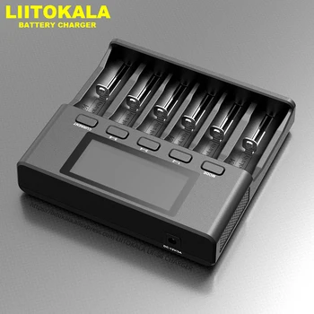 LiitoKala Lii-S6 Polnilec za baterije 6-Reža za Auto-Polarnosti Odkrivanje Za 3,7 V 18650 26650 21700 32650 1,2 V AA AAA baterije