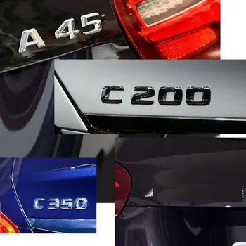 3D Chrome Trunk Črke Značko Emblem Emblemi za Mercedes Benz W246 W242 B180 B200 B220 B250 B260 V8 BITURBO AMG CDI 4MATIC