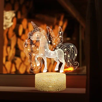 7 Dotik Barve Lučka Krekirana Majhen Konj Otroška Soba Night Light Color Spreminjajoče Se Svetlobe Daljinski Upravljalnik Pisane Namizne Svetilke