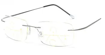 JN VTIS, Ultralahkih Rimless Očal Smart zoom Titana Progresivna Multifokalna Obravnavi Očala Moških Presbyopia Daljnovidnost