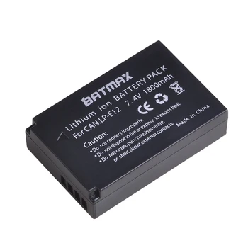 Batmax LP-E12 LPE12 Baterijo Fotoaparata+LCD USB Dvojni Polnilnik z ukazom C Vrata za Canon EOS M50, EOS M100,100D Poljub X7 Rebel SL1