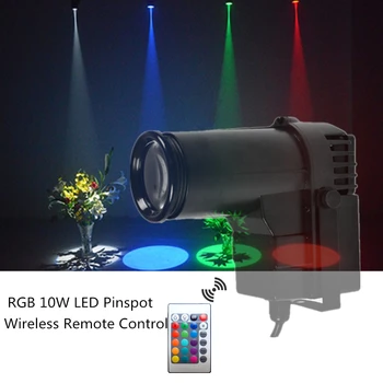2pcs/veliko Brezžični Daljinski upravljalnik 10W LED Žarometi, LED Pinspot Svetlobe RGB Žarek Spot Osvetlitev DJ Disco Party Ozadja Stopnji Svetlobe