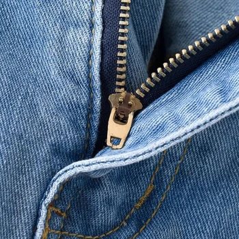 GOPLUS 2021 Poletje Priložnostne Ženske Jeans kratke Hlače Preppy Retro Elastična Visoko Pasu Plus Velikost Modra Traper Hlače Žepi Ženske Hlače