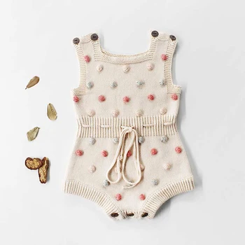 2019 Novorojenega Otroka, Igralne Obleke Ročno Pompom Baby Dekle Romper Pletene Otroška Oblačila Za Malčke Baby Fantje Jumpsuit Kombinezoni Oblačila