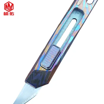 Titanove Zlitine Pripomoček Nož EOS Zunanji Žep za Orodje Damask Jekla Žepni Nož Keychain Mini Nož Obesek