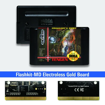 Dragon ' s Fury - ZDA založbo Flashkit MD Electroless Zlato PCB Kartico Sega Genesis Megadrive Video Igra Konzola
