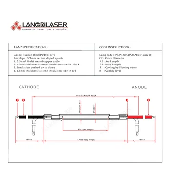 Laser flash žarnice svetilke za lasersko lepoto laserji : 7*65*130F - žice , Weifang Mingliang Electronics Co., Ltd.