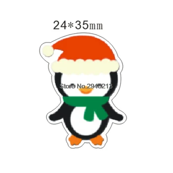 50pcs Božič Srčkan Risanka pingvin z klobuk Flatback Smolo Dvodimenzionalni Chrysoprase za DIY Obrti Okraskov 24*35mm RETS198