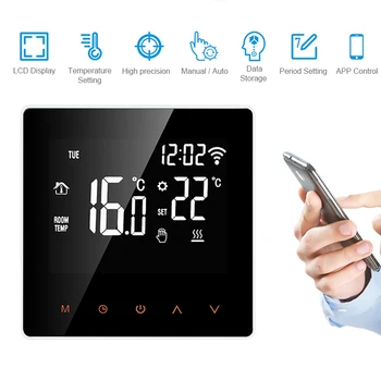 FrankEver Tuya Smart Življenje WiFi Smart EU Temperaturni Regulator Vode, Talna Ogrevanja, LCD zaslon občutljiv na Dotik APP Remote Glasovni Nadzor