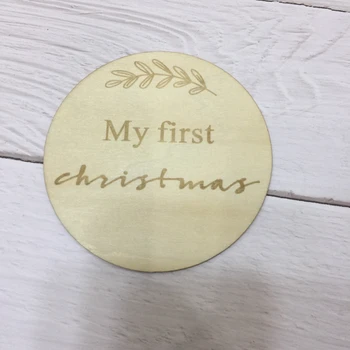 20PCS moj prvi božič lesa kartico lesa znaki mejnik kartice baby božično darilo