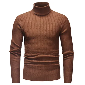 Evropski in Ameriški moški pleteni pulover turtleneck pulover moških 2588