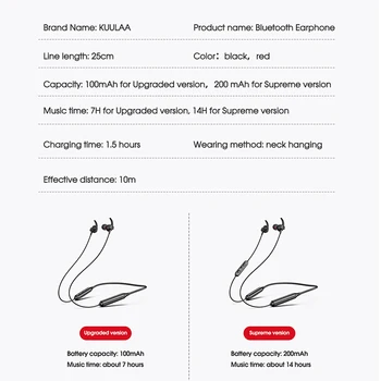 KUULAA Šport Brezžične Slušalke 5.0 Bluetooth Slušalke čepkov V Telefon Brsti Prostoročno Slušalko Čepkov Za Xiaomi iPhone