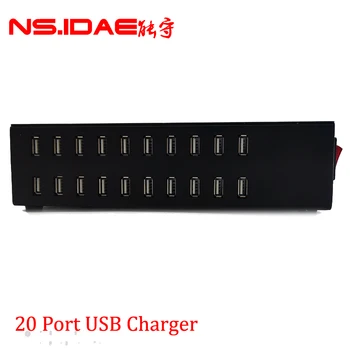 20 Vrata USB Charger Napajalnik za Steno, Hitro Polnjenje Dock Postajo 200W za Apple iPhone, iPad, Samsung Pametni telefon Huawei Tabela