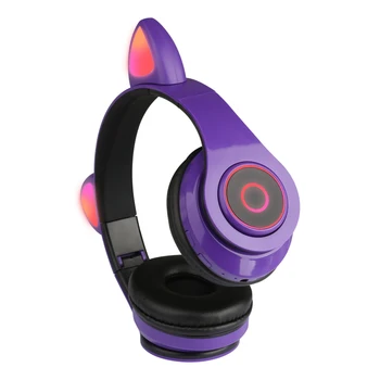 Zložljivi Bluetooth 5.0 Slušalke Brezžične Mačje Uho Slušalke Z LED Luči šumov, Dekleta, Otroci Srčkan Slušalke Darila