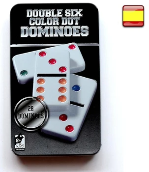 Dominó doble 6 de colores 28 fichas + Caja kovinski Domine