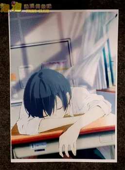 8 kos/set Anime Tanaka-kun wa Itsumo Kedaruge plakat tanaka stenske slike za dnevno sobo A3 Filmskih plakatov za darila