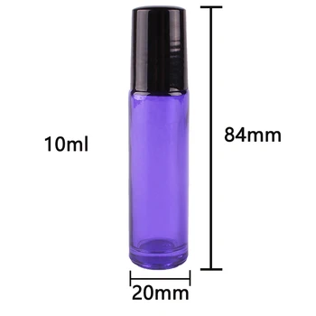 6pcs 10 ml vijolično Eterično olje Steklo Roll na Steklenice iz Nerjavečega Jekla Roller Žogo za parfum za aromaterapijo