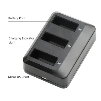 USTRELIL 3Pcs 3,7 V 660mAh Brnenje Baterije z 3Way USB Polnilec za Papiga Vozni Pajek Skoki Sumo Zraku Noč Hidrogliserjem Brnenje