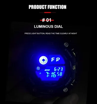 Debelo OHSEN Digitalni Mens Športne Vojaške Ure Modre Vojske Moda LED Vodotesne Ročne ure Elektronska Ura Hombre Darila