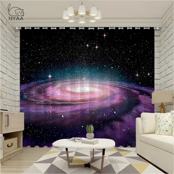 Prostor Dekor Okna Zavese Galaxy Zvezde Zavese Galaxy Zvezde V Nebesnih Astronomije Vrtec Za Spalnico, Dnevno Sobo, Zavese
