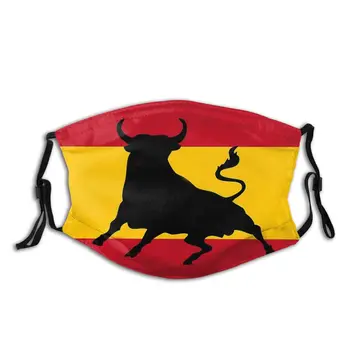 Špansko Zastavo Z Bull Španija Stroj Trendy Usta Masko Windproof Hladno Dokaz s Filtri Držalo zaščitni Pokrov Žarilna