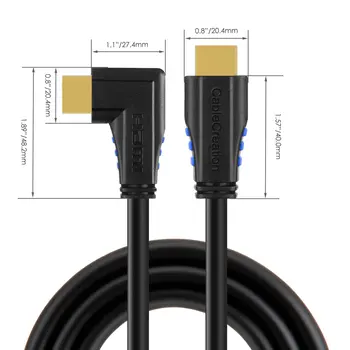 HDMI Kabel, JORINDO Levega Kota 90 Stopinj Vertikalno Levo 4K 2.0 HDMI Kabel, Podpora 4K Ultra HD, 3D, Video, Audio Return Channel