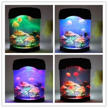 FENGLAIYI Meduze Tank Morskem Svetu Plavanje Razpoloženje Svetlobe LED Pisani Akvarij Nočne Luči otroške Svetilke Dekorativne Luči