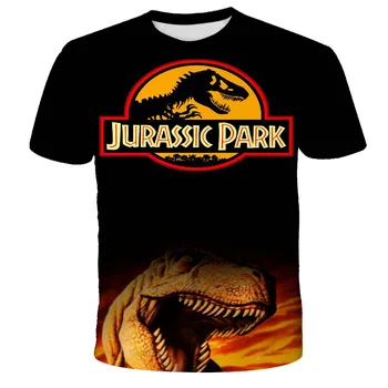 Fantje in dekleta, Risanka Dinozaver tee majico Natisnjeno dino tshirt smešno Harajuku Vrhovi Jurassic brez povezave park otroka, t-shirt