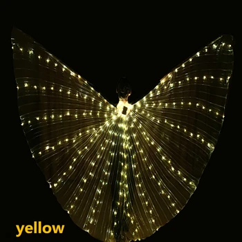 Odraslih LED ples s krili metulja svetlobna ples rekviziti barva fluorescentno show ples trebuh plašč krila s palicami