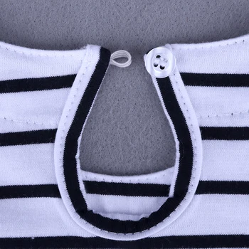 Jq-264 Dekle obleko bombaža, kratek rokav, črno-beli trak udobno obleko za šivanje dekle obleko letalo aplicirano dekleta oblačenja