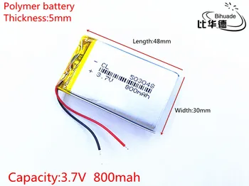 10pcs/veliko Litrski energijo baterijo 3,7 V 800mAh 503048 PLIB polimer litij-ionska / Litij-ionska baterija za dvr GPS, mp3, mp4