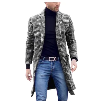 2020 prišlekov Moda dolg plašč Moške blagovne znamke oblačil Zimske Moške Priložnostne Gospodje soft Plašč Suknjič Outwear Moški