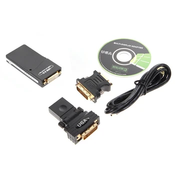USB 2.0 UGA na VGA/DVI/HDMI HD 1920X1080 Video Ie Tok za Več Zaslonu Spremlja Pretvornik Napajalnik za PC