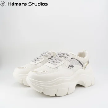 Ženske priložnostne čevlji čipke žensk platforma čevlji v beli barvi z živali tiskanja