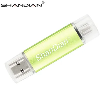 SHANDIAN Dvojna Uporaba Android OTG USB Flash Drive Pen Drive 4gb 8gb 16gb 32gb USB 2.0 Pendrive Flash Disk Micro USB ključ