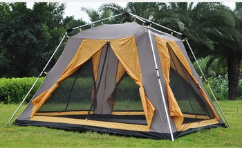 Povsem samodejno 1hall 2room dvojno plast aluminija pole prostem družinskih kampiranje šotor je primeren za 4-5persons 180 cm višina šotor