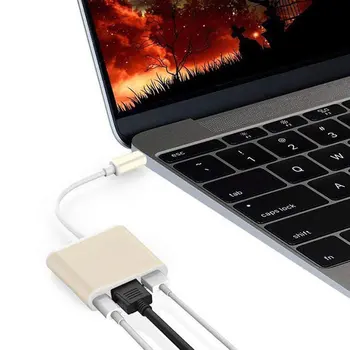 USB-C HDMI 3 v 1 Kabel Pretvornik Za Apple Macbook USB 3.1 Strele 3 Tip C Stikalo Za HDMI 4K Hub Kabel 2020 Nova