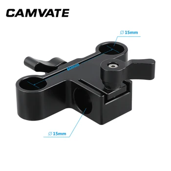 CAMVATE 15 mm En & Dual Railblock Palico Objemka Kombinacija, ki je Pravokotna na Vrsto Za DSLR Fotoaparat Ramenski Ploščad C2251