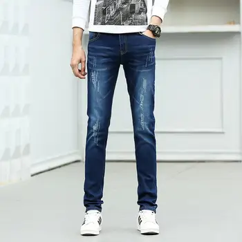 2019 Pomlad Poletje Ulične Moške Skinny Jeans Nova blagovna Znamka Modnih Slim Fit Kavbojke Moški Suh Dolge Jeans Plus Velikost