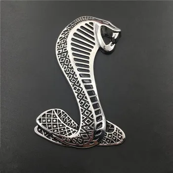 3D Kovinska Kača Cobra logotip avto emblem Strani Fender Zadaj Prtljažnik, nalepke, Značke Nalepke Za Ford Mustang Shelby GT Auto Dodatki