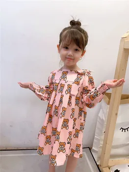 Nov Baby Dekleta Oblačenja Predalčni Bombaž Dolgi Rokav Princesa S Otroci Oblačila Otrok Obleke za Malčka Božič Baby Girl Obleke