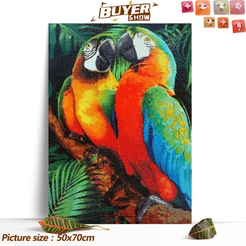 Huacan Diamond Slikarstvo 5d Papiga Kmetija Doma Dekor Vezenje Ptica Mozaik Živali Ročno Darilo