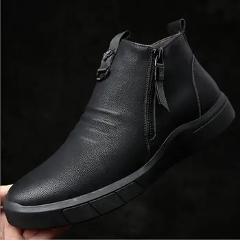 CS806 moški čevlji Pravega Usnja, volna, podloga pozimi super toplo Priložnostne moda zunanji Gleženj Sneg zapatos de hombre
