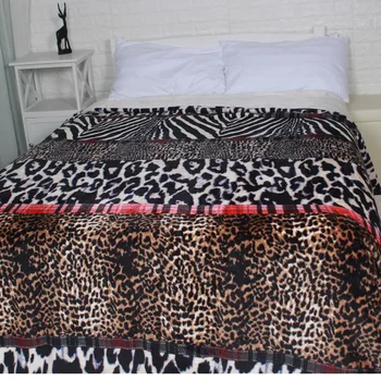 Leopard Natisniti Črno Trak Mozaik Flannal Flis Odeja Mehko Toplo Vrgel na Posteljo, Kavč Kavč 200x220cm Posteljnina Stanja