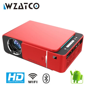 WZATCO T6 Smart Projektorjem Izbirno Podporo 1080p HD LED Prenosni Mini Projektor Android WIFI Za Domači Kino Igra, Film, Kino
