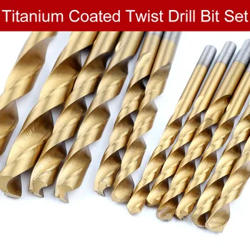 99pcs HSS Titanium obložene Twist Drill Bit Nastavite na 1,5-10 mm Twist Vaje Bitov Kit Titana Nitrided Twist Drill