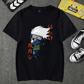 Kawaii Naruto Kakashi T-shirt za Moške Kratke Rokav Anime Manga Smešno T Shirt Tee Vrhovi Ideja za Darilo